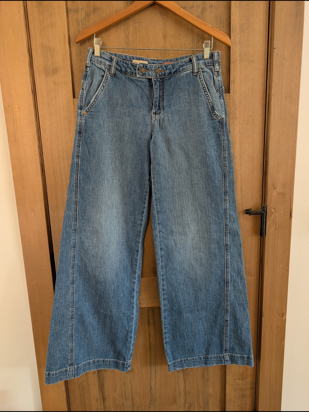 Pilcro Wide-Leg Jeans in Light Blue Denim